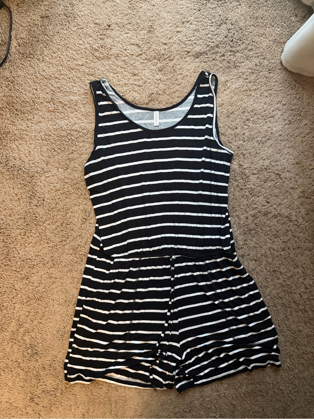 Striped Black & White Romper